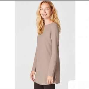 J. Jill- Women’s Oatmeal Heather Textured Andrea Tunic Relaxed Fit, Size XL